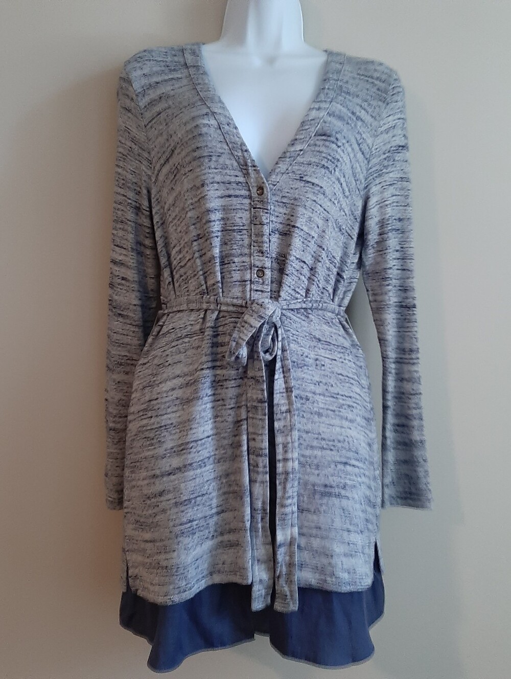 Anthropologie Dolan Long Sleeve Heathered  Cardigan With Belt Size Small
